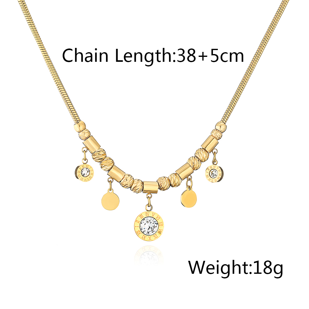 Fashion Eye Snake Stainless Steel Gold Plated Zircon Pendant Necklace 1 Piece display picture 6