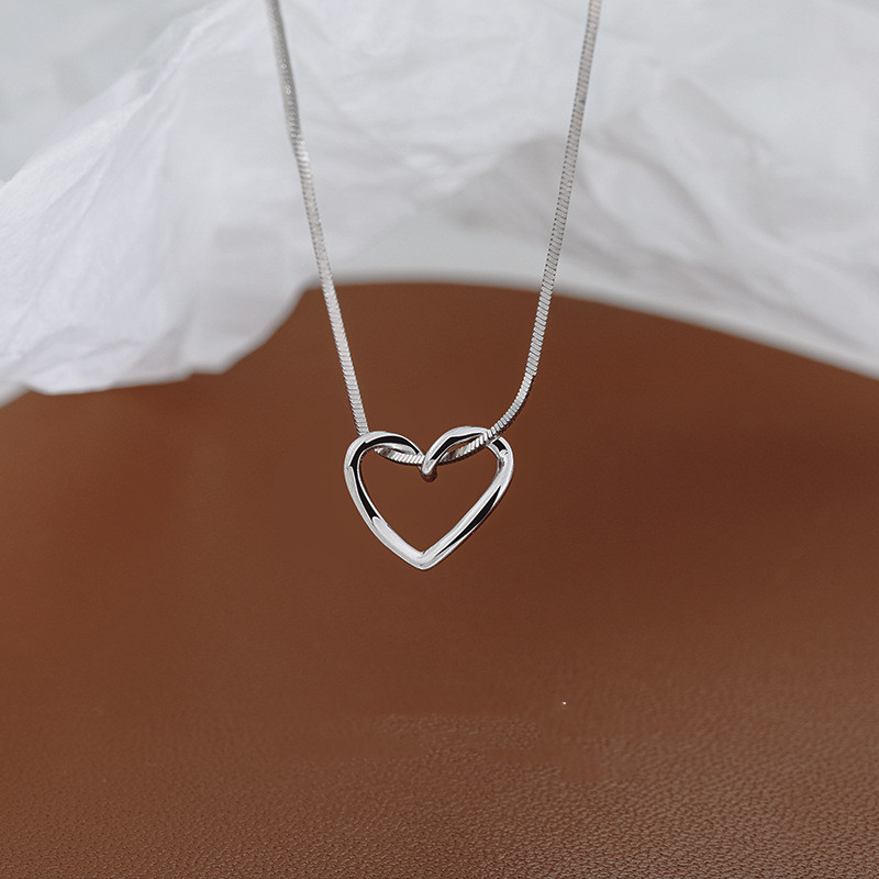 Fashion Heart Shape Sterling Silver Chain Pendant Necklace 1 Piece display picture 4