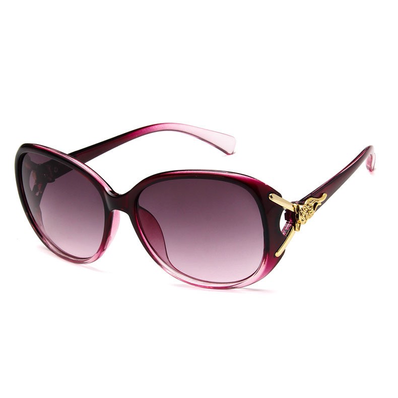 Fashion Solid Color Pc Oval Frame Metal Inlay Full Frame Women's Sunglasses display picture 1