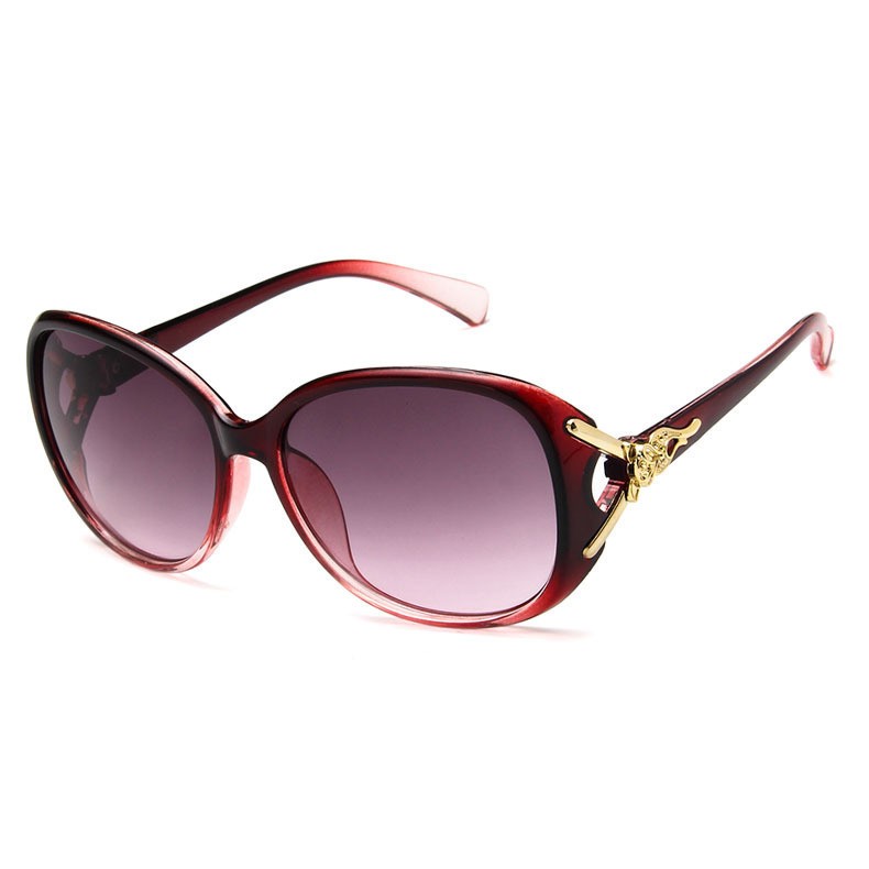 Fashion Solid Color Pc Oval Frame Metal Inlay Full Frame Women's Sunglasses display picture 4