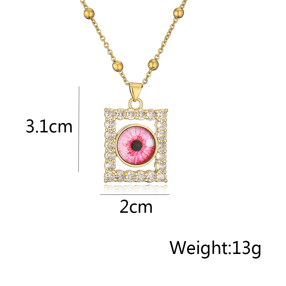Fashion Eye Copper Gold Plated Zircon Pendant Necklace 1 Piece display picture 5