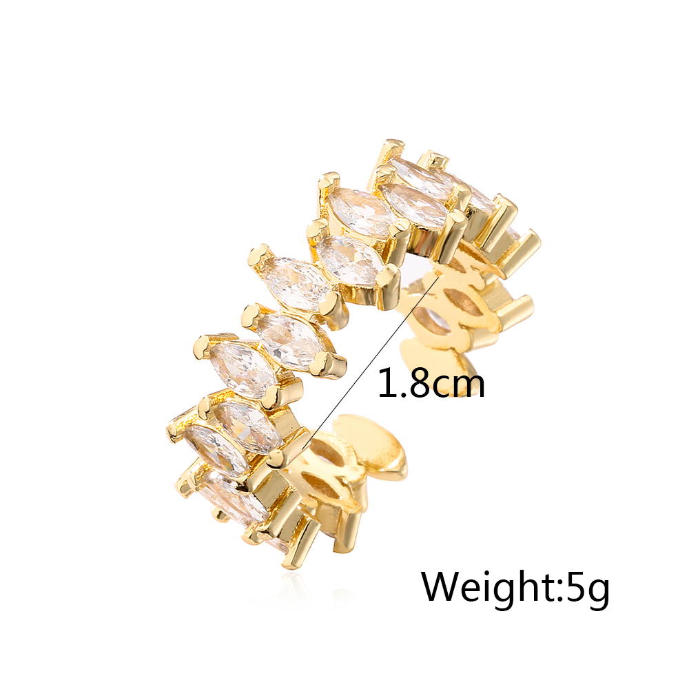 Fashion Geometric Copper Gold Plated Zircon Open Ring 1 Piece display picture 5