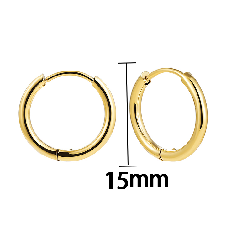 1 Paar Klassischer Stil Einfarbig Überzug Rostfreier Stahl Vergoldet Versilbert Reif Ohrringe display picture 10