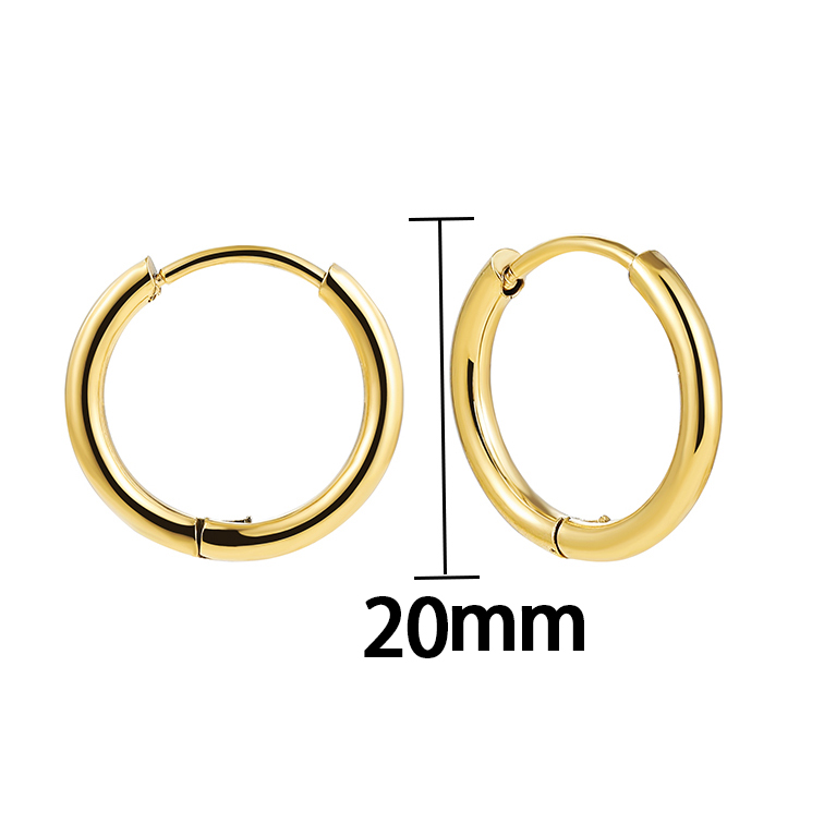 1 Paar Klassischer Stil Einfarbig Überzug Rostfreier Stahl Vergoldet Versilbert Reif Ohrringe display picture 11