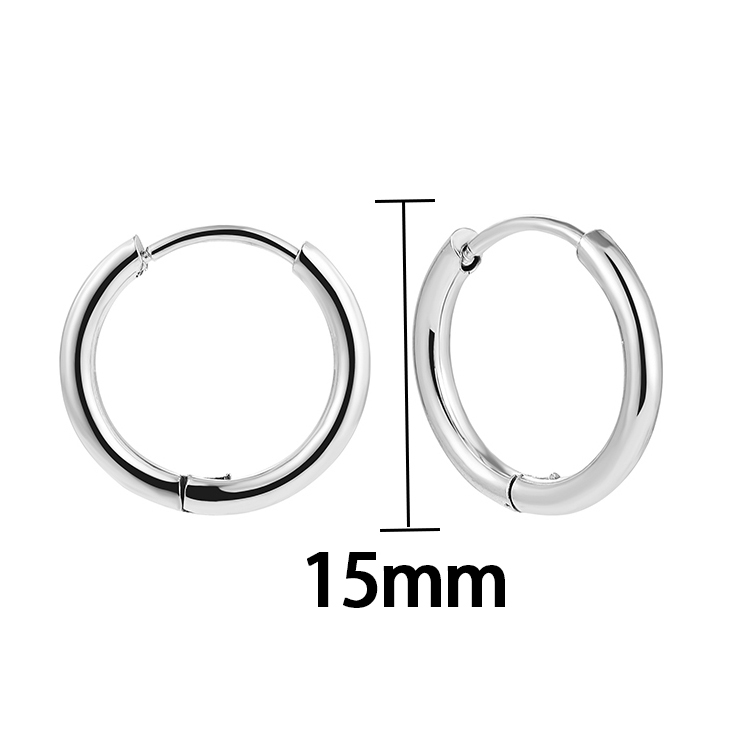 1 Pair Classic Style Solid Color Plating Stainless Steel Gold Plated Silver Plated Hoop Earrings display picture 5
