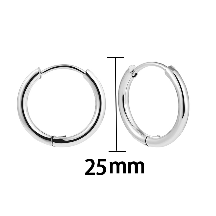 1 Pair Classic Style Solid Color Plating Stainless Steel Gold Plated Silver Plated Hoop Earrings display picture 9