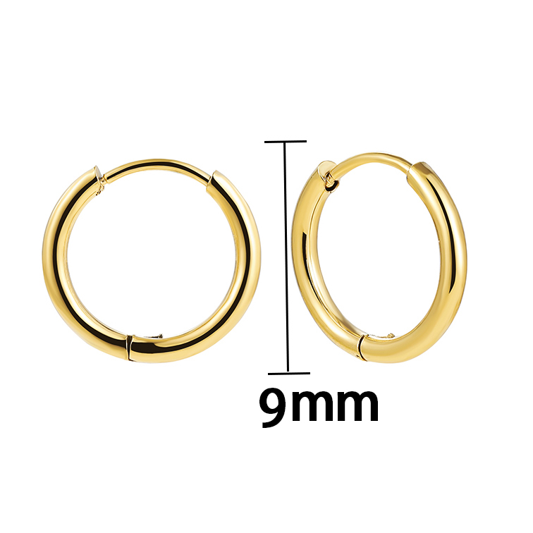 1 Paar Klassischer Stil Einfarbig Überzug Rostfreier Stahl Vergoldet Versilbert Reif Ohrringe display picture 3