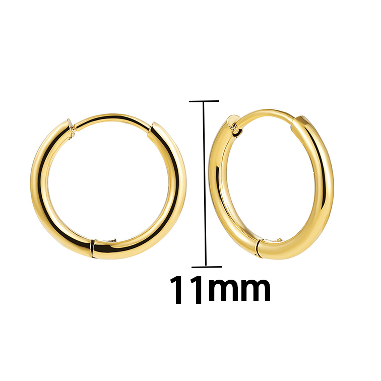 1 Pair Classic Style Solid Color Plating Stainless Steel Gold Plated Silver Plated Hoop Earrings display picture 6