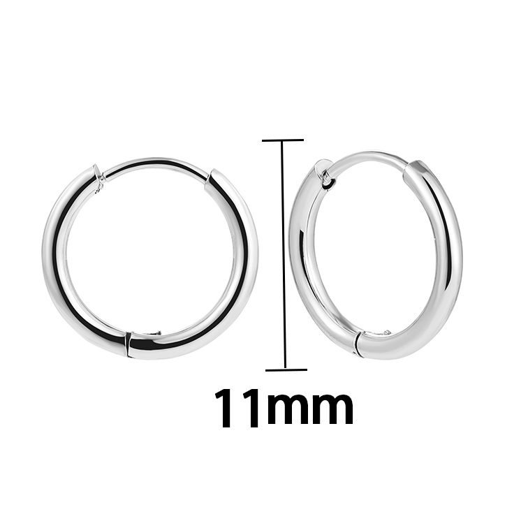 1 Pair Classic Style Solid Color Plating Stainless Steel Gold Plated Silver Plated Hoop Earrings display picture 2