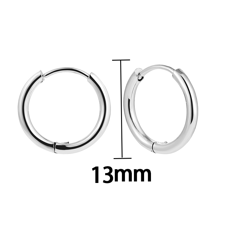 1 Pair Classic Style Solid Color Plating Stainless Steel Gold Plated Silver Plated Hoop Earrings display picture 4