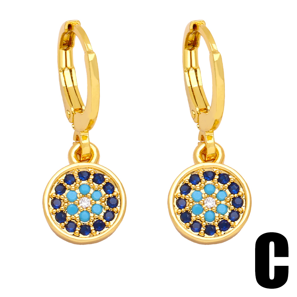 Mode L'oeil Du Diable Le Cuivre Plaqué Or Zircon Boucles D'oreilles 1 Paire display picture 5