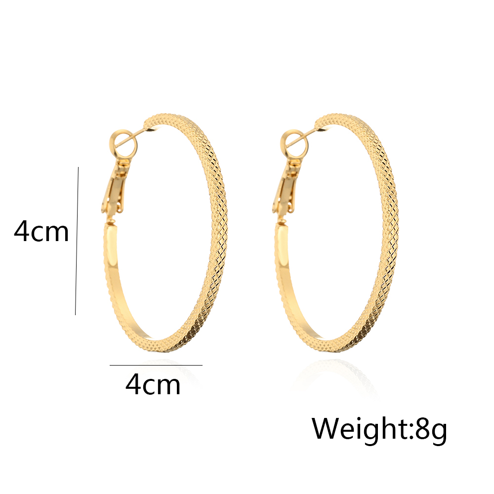 Fashion Geometric Copper Gold Plated Hoop Earrings 1 Pair display picture 5