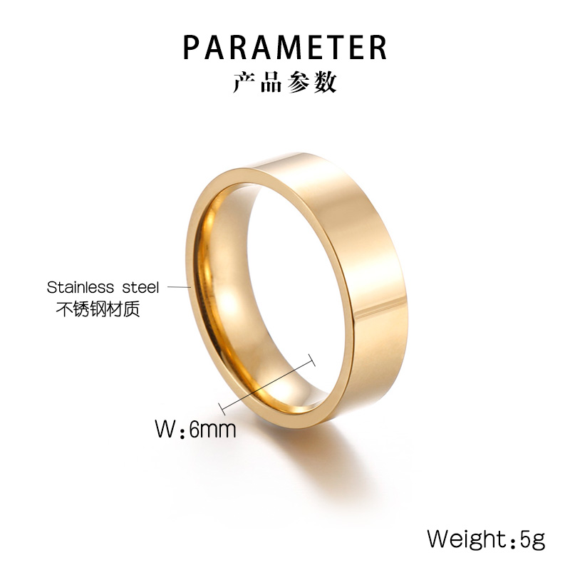 Simple Style Solid Color Stainless Steel Plating Rings 1 Piece display picture 1