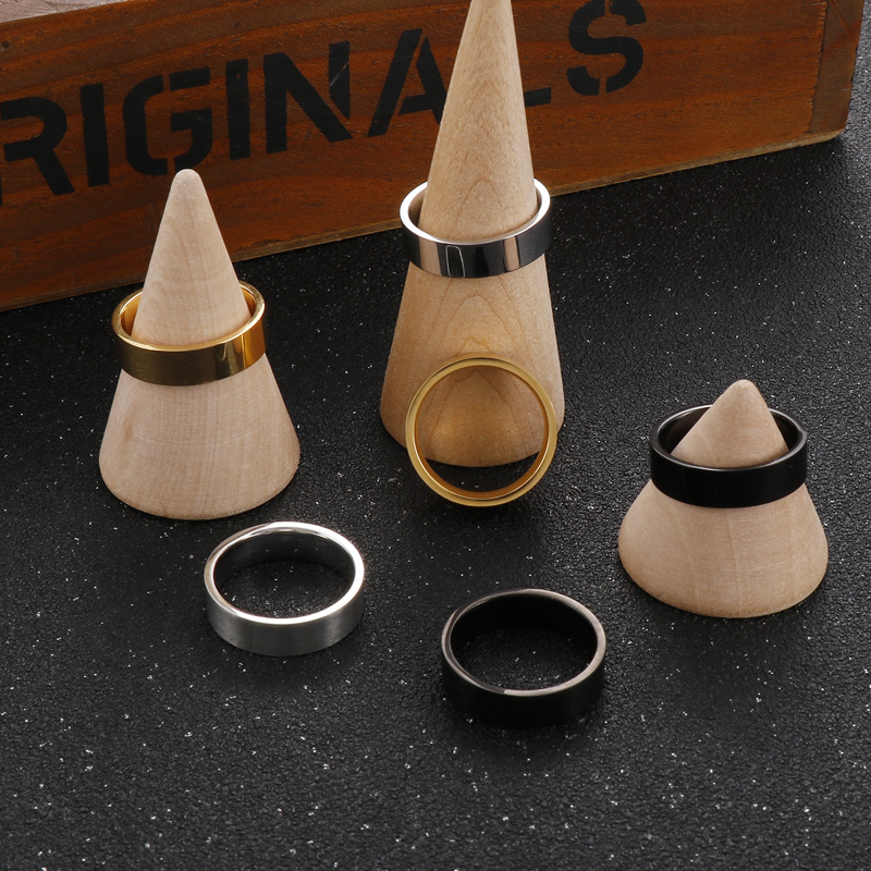 Simple Style Solid Color Stainless Steel Plating Rings 1 Piece display picture 12