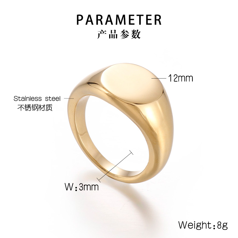 Basic Solid Color Stainless Steel Polishing Rings 1 Piece display picture 4