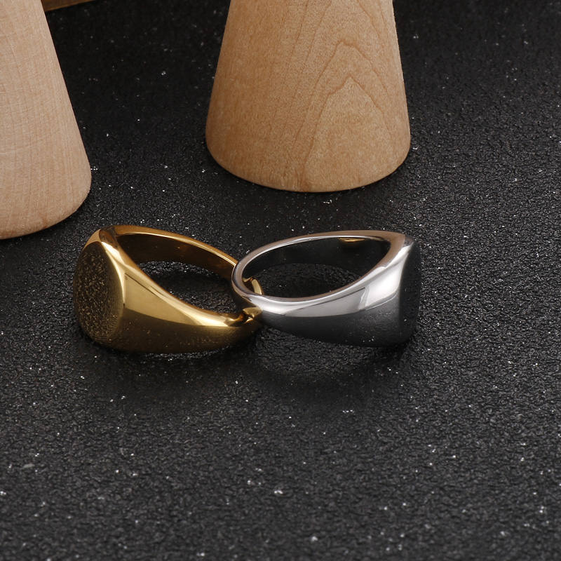 Basic Solid Color Stainless Steel Polishing Rings 1 Piece display picture 10