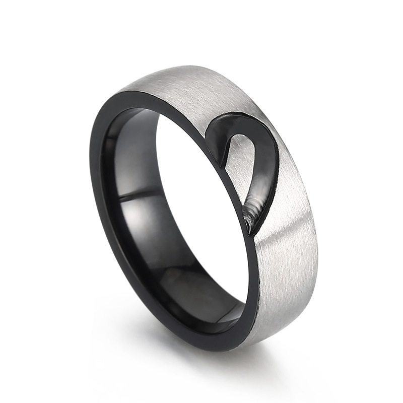 Romantic Heart Shape Titanium Steel Plating Inlay Rhinestones Rings display picture 6