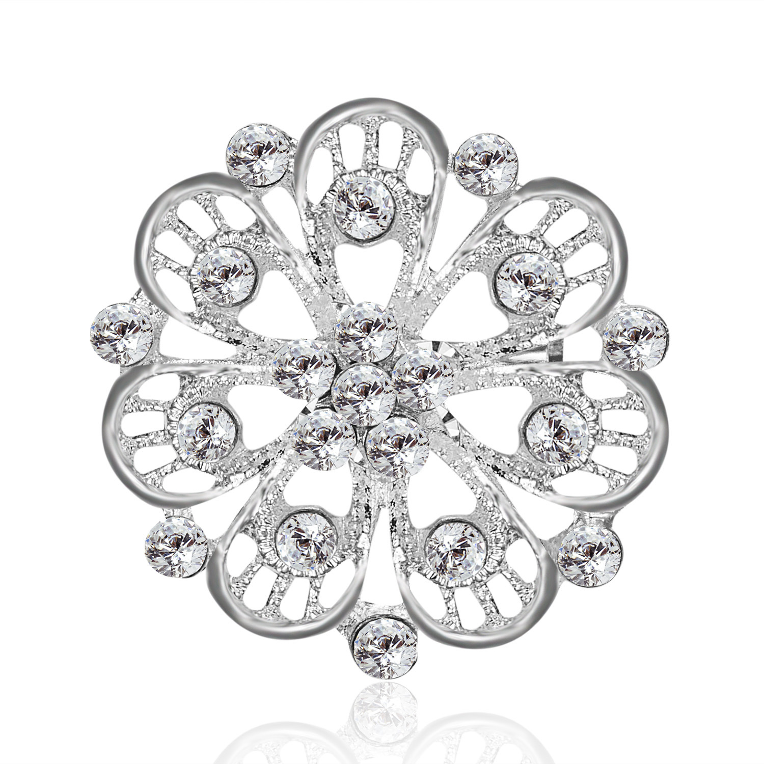 Fashion Snowflake Alloy Hollow Out Inlay Rhinestones Women's Brooches 1 Piece display picture 7