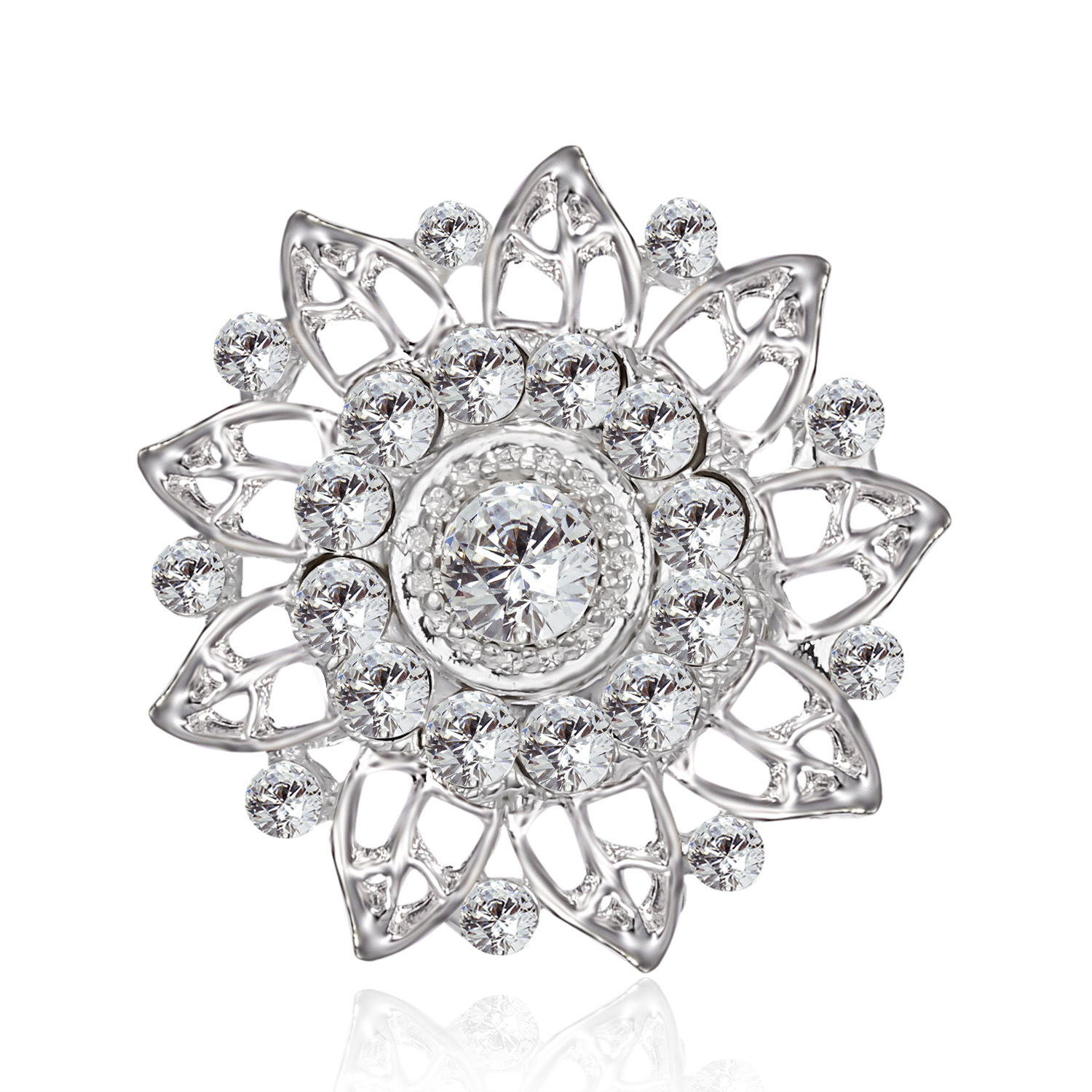 Moda Copo De Nieve Aleación Ahuecar Embutido Diamantes De Imitación Mujeres Broches 1 Pieza display picture 9