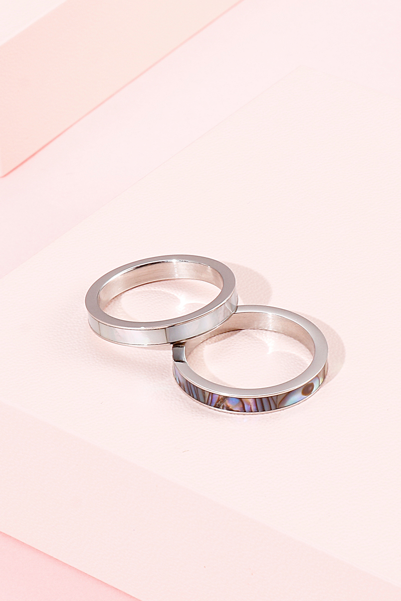 Fashion Solid Color Stainless Steel Plating Shell Rings 1 Piece display picture 13