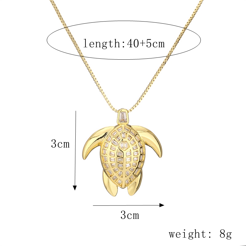 Fashion Tortoise Crab Copper Inlay Zircon Necklace display picture 1