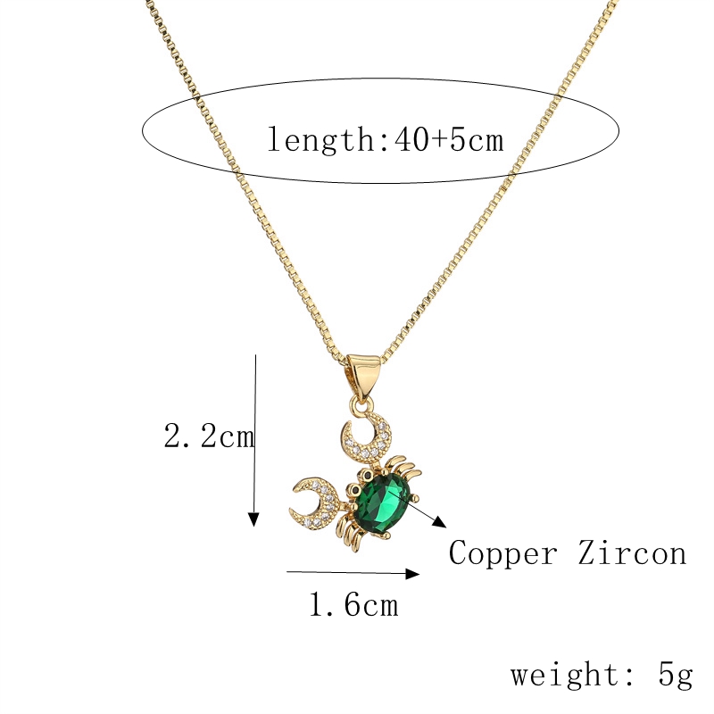 Fashion Tortoise Crab Copper Inlay Zircon Necklace display picture 2