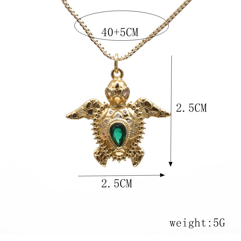 Mode Tortue Crabe Le Cuivre Incruster Zircon Collier display picture 3