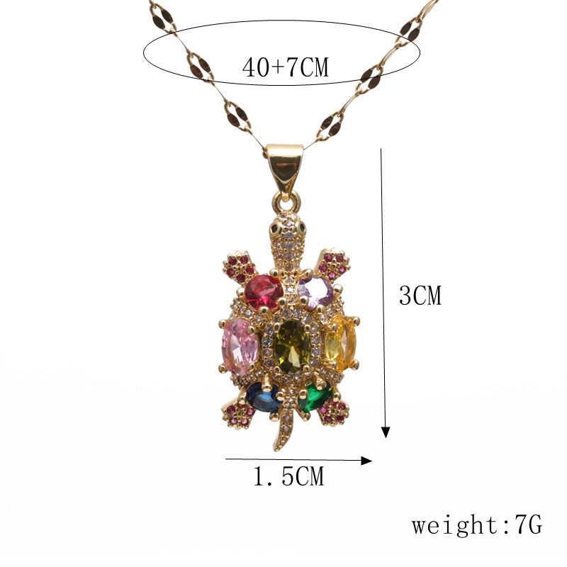 Mode Tortue Crabe Le Cuivre Incruster Zircon Collier display picture 5