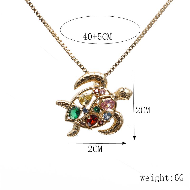 Fashion Tortoise Crab Copper Inlay Zircon Necklace display picture 6