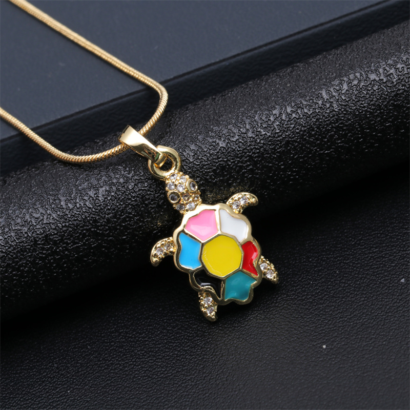 Fashion Tortoise Crab Copper Inlay Zircon Necklace display picture 9