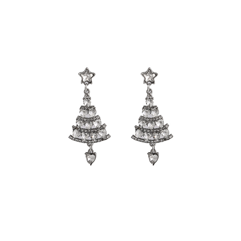 Fashion Christmas Tree Star Alloy Inlay Rhinestones Women's Drop Earrings 1 Pair display picture 1