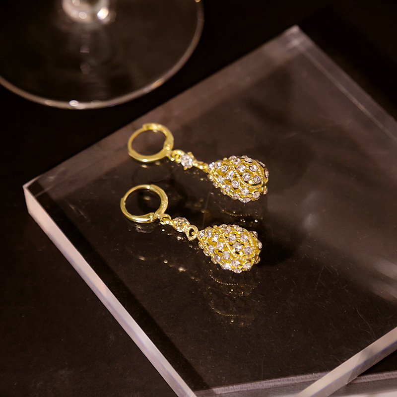 Fashion Geometric Alloy Inlay Rhinestones Women's Drop Earrings 1 Pair display picture 4