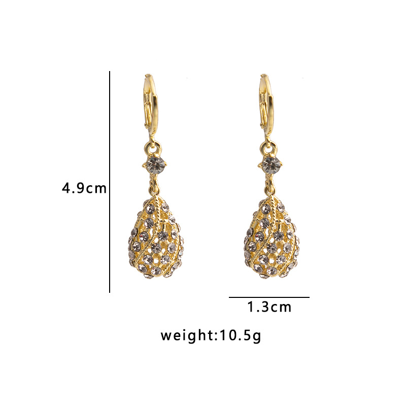 Fashion Geometric Alloy Inlay Rhinestones Women's Drop Earrings 1 Pair display picture 1