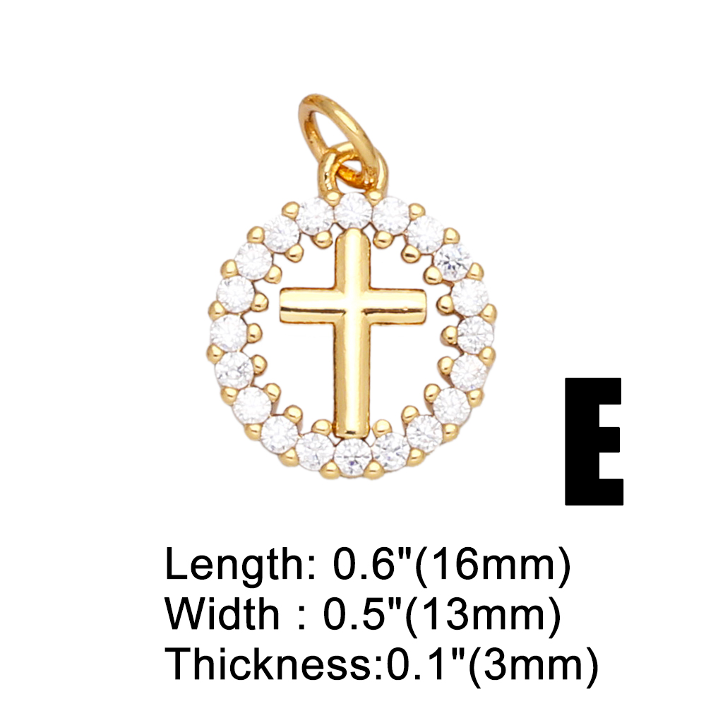 1 Piece Copper Zircon Cross Letter display picture 7