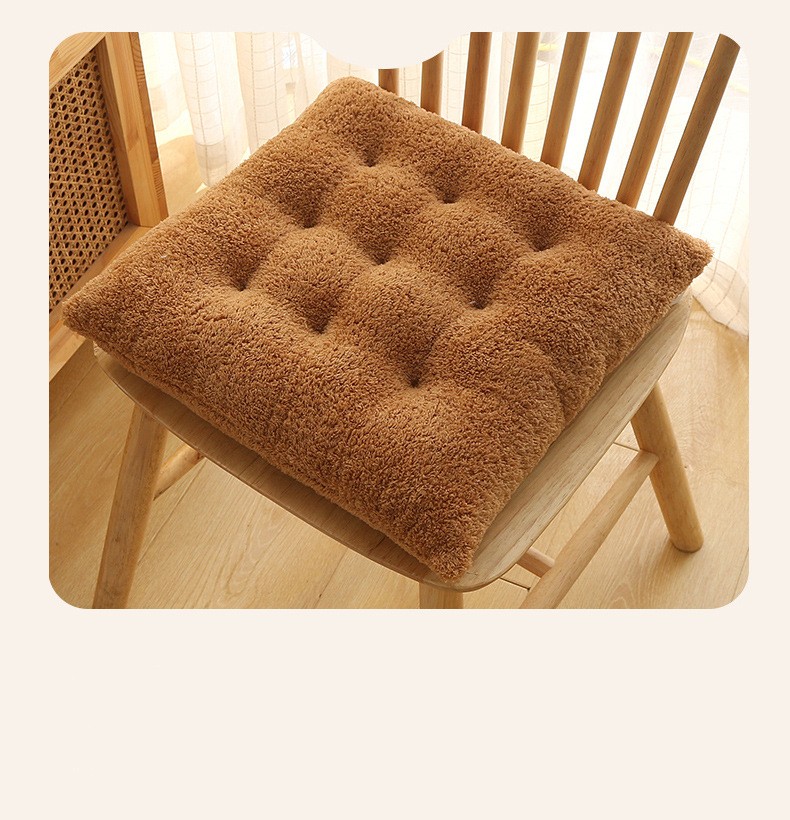 Fashion Solid Color Plush Seat Cushion display picture 1