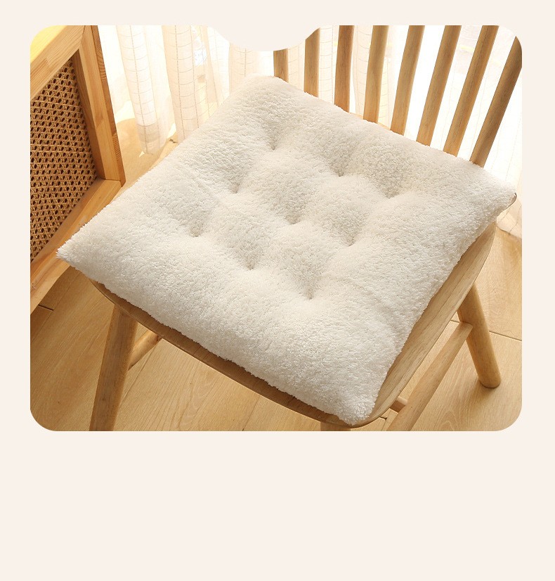 Fashion Solid Color Plush Seat Cushion display picture 2