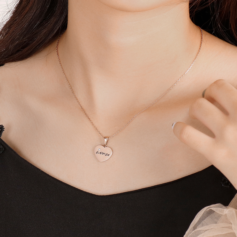 Fashion Heart Shape Titanium Steel Plating Rhinestones Pendant Necklace 1 Piece display picture 12