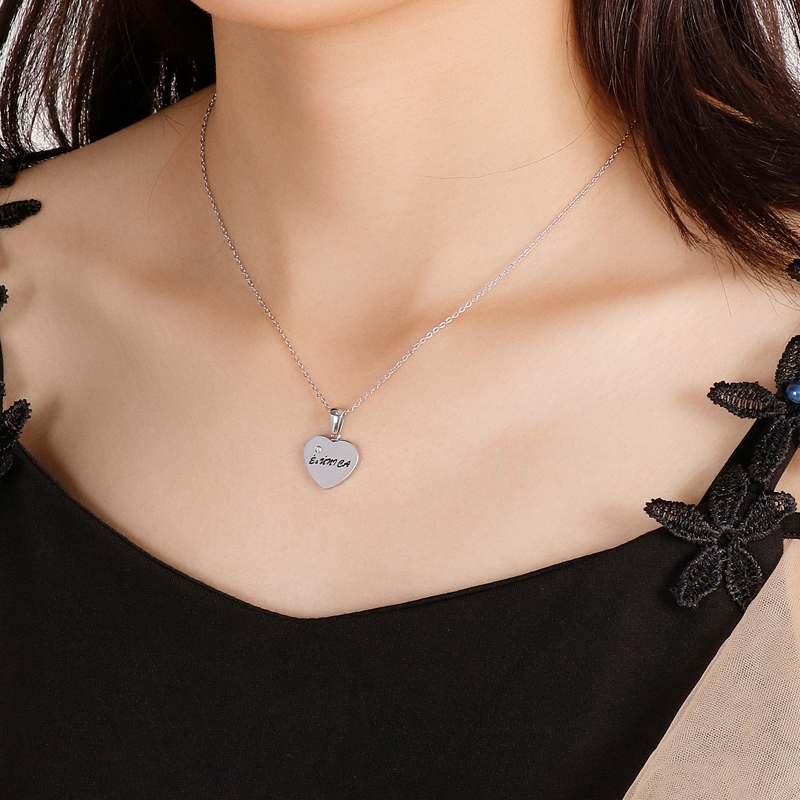 Fashion Heart Shape Titanium Steel Plating Rhinestones Pendant Necklace 1 Piece display picture 11