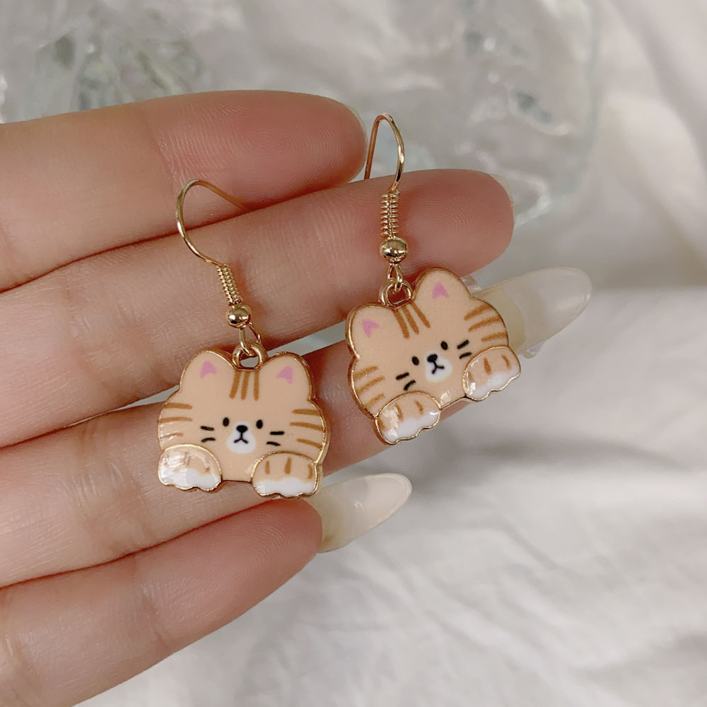 Cute Animal Cat Alloy Plating Women's Drop Earrings 1 Pair display picture 5