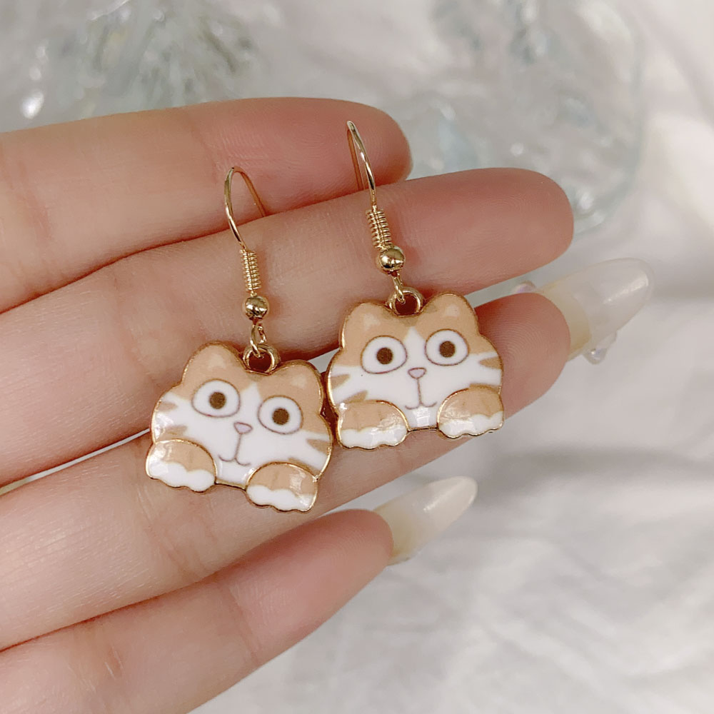 Cute Animal Cat Alloy Plating Women's Drop Earrings 1 Pair display picture 8