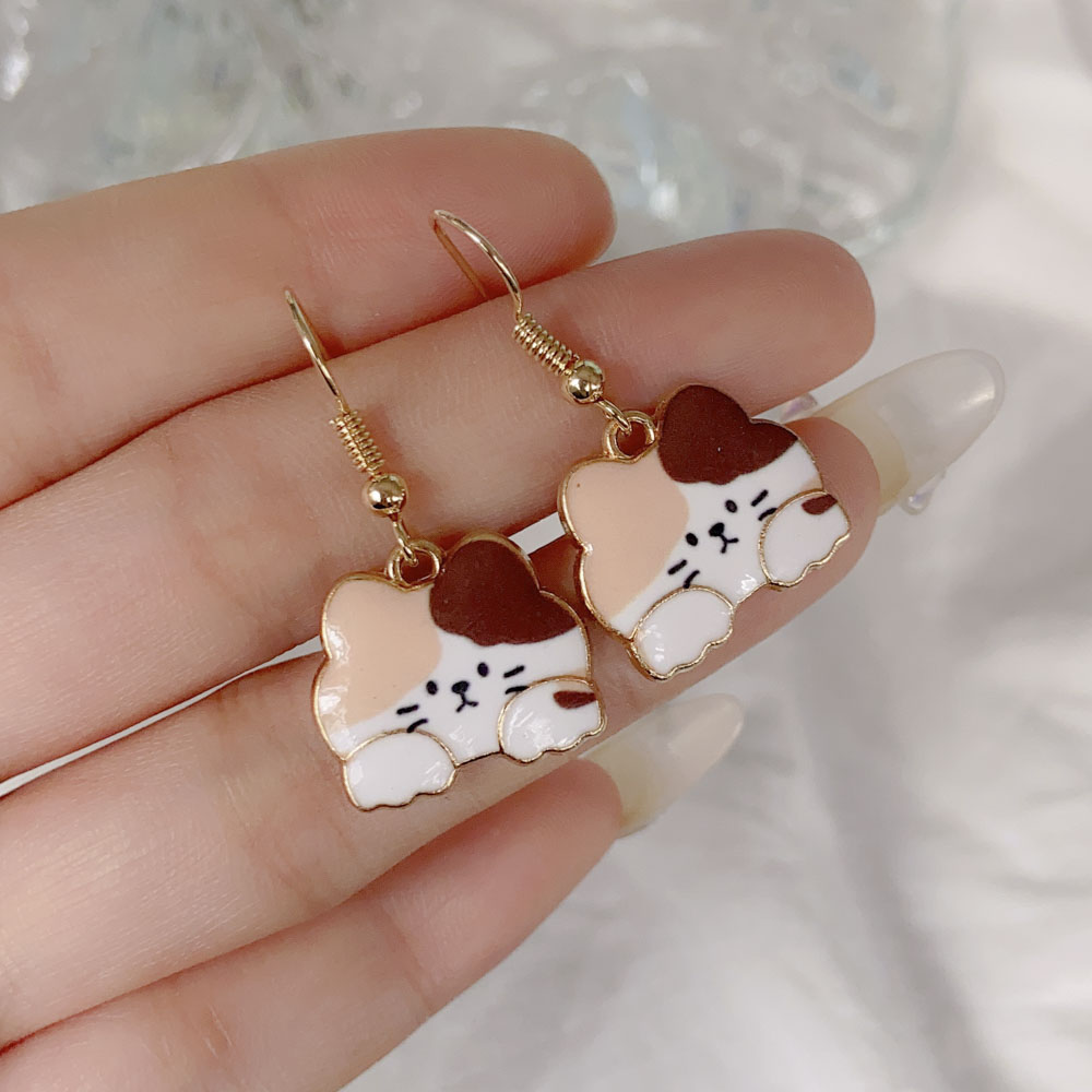 Cute Animal Cat Alloy Plating Women's Drop Earrings 1 Pair display picture 12