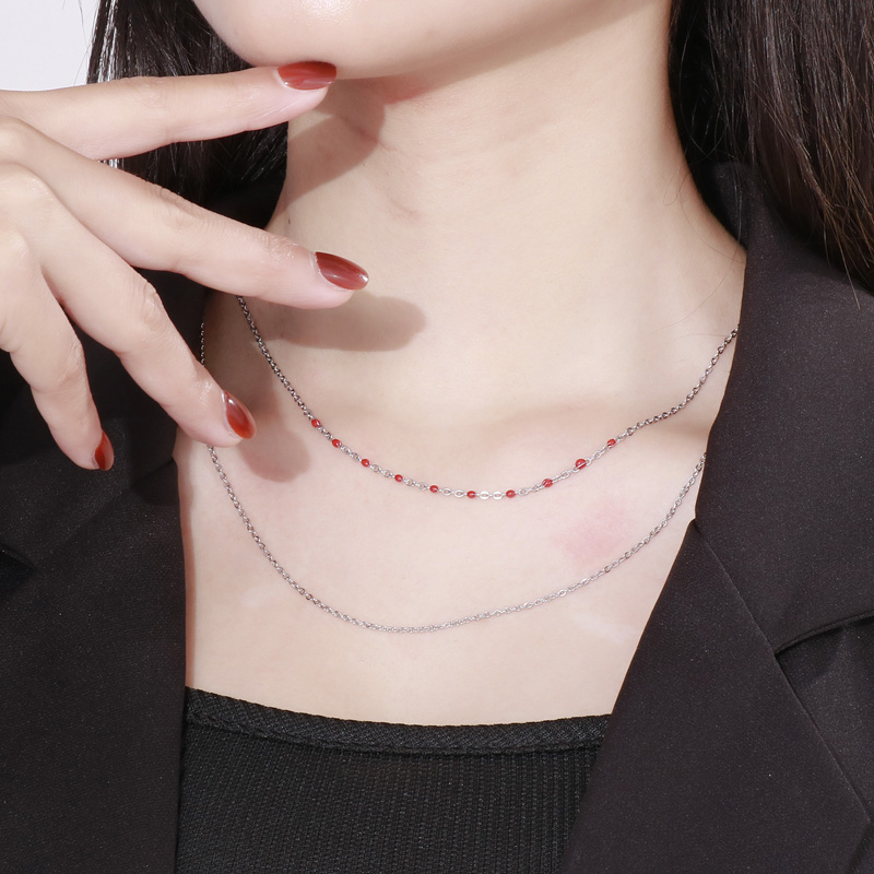 Simple Style Geometric Titanium Steel Plating Resin Layered Necklaces 1 Piece display picture 13