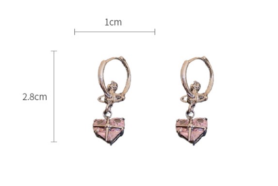 Fashion Heart Shape Copper Inlay Zircon Drop Earrings 1 Pair display picture 6