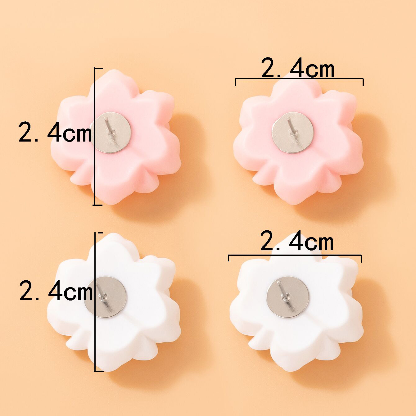 1 Pair Simple Style Flower Three-dimensional Alloy Ear Studs display picture 11