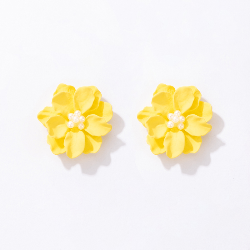 1 Pair Simple Style Flower Three-dimensional Alloy Ear Studs display picture 17