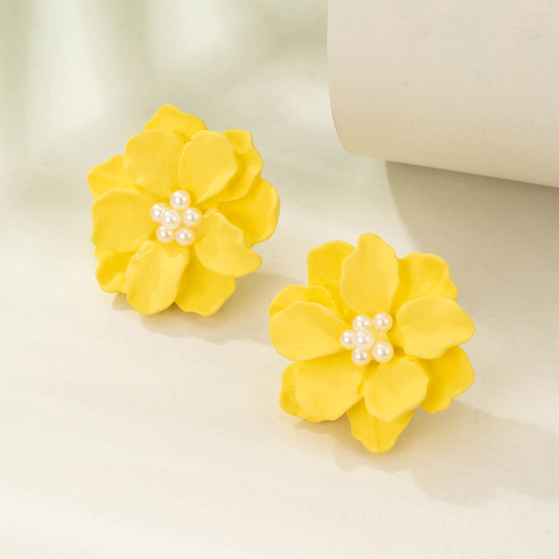 1 Paire Style Simple Fleur Tridimensionnel Alliage Boucles D'oreilles display picture 18