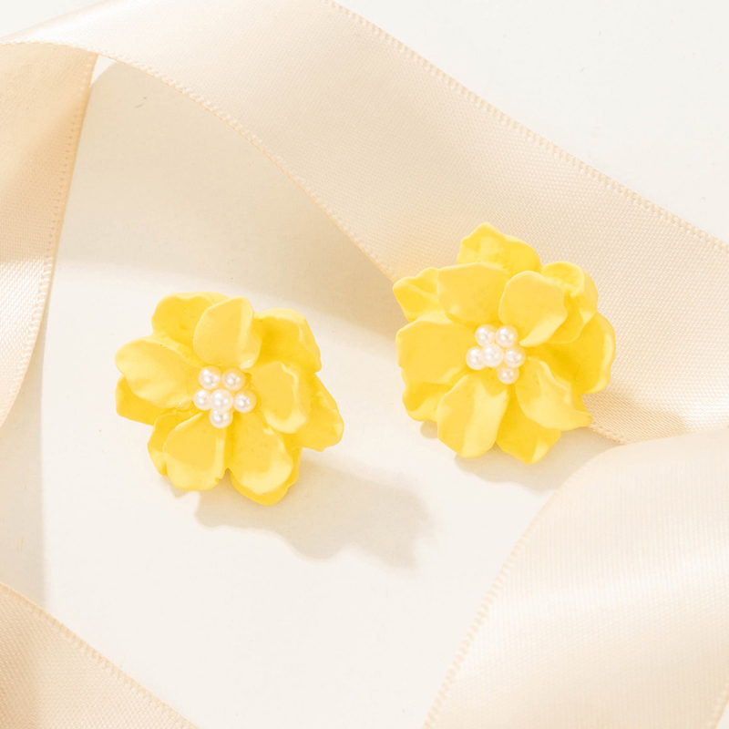 1 Pair Simple Style Flower Three-dimensional Alloy Ear Studs display picture 20