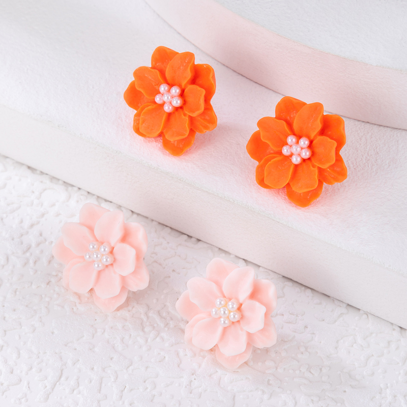 1 Pair Simple Style Flower Three-dimensional Alloy Ear Studs display picture 25
