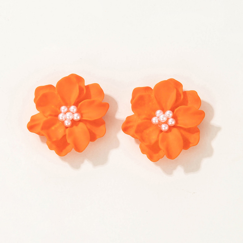 1 Pair Simple Style Flower Three-dimensional Alloy Ear Studs display picture 31