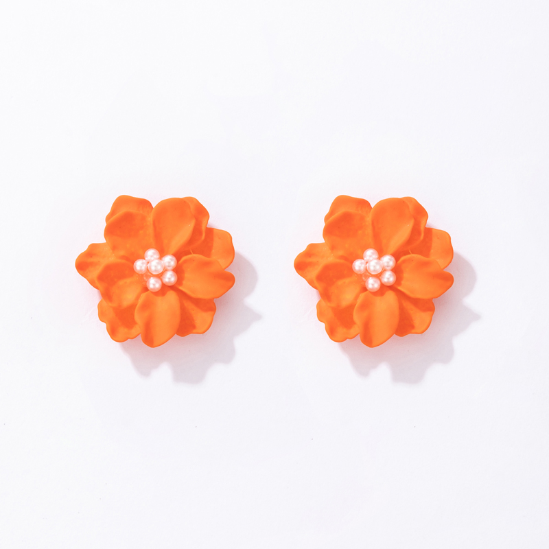 1 Pair Simple Style Flower Three-dimensional Alloy Ear Studs display picture 32